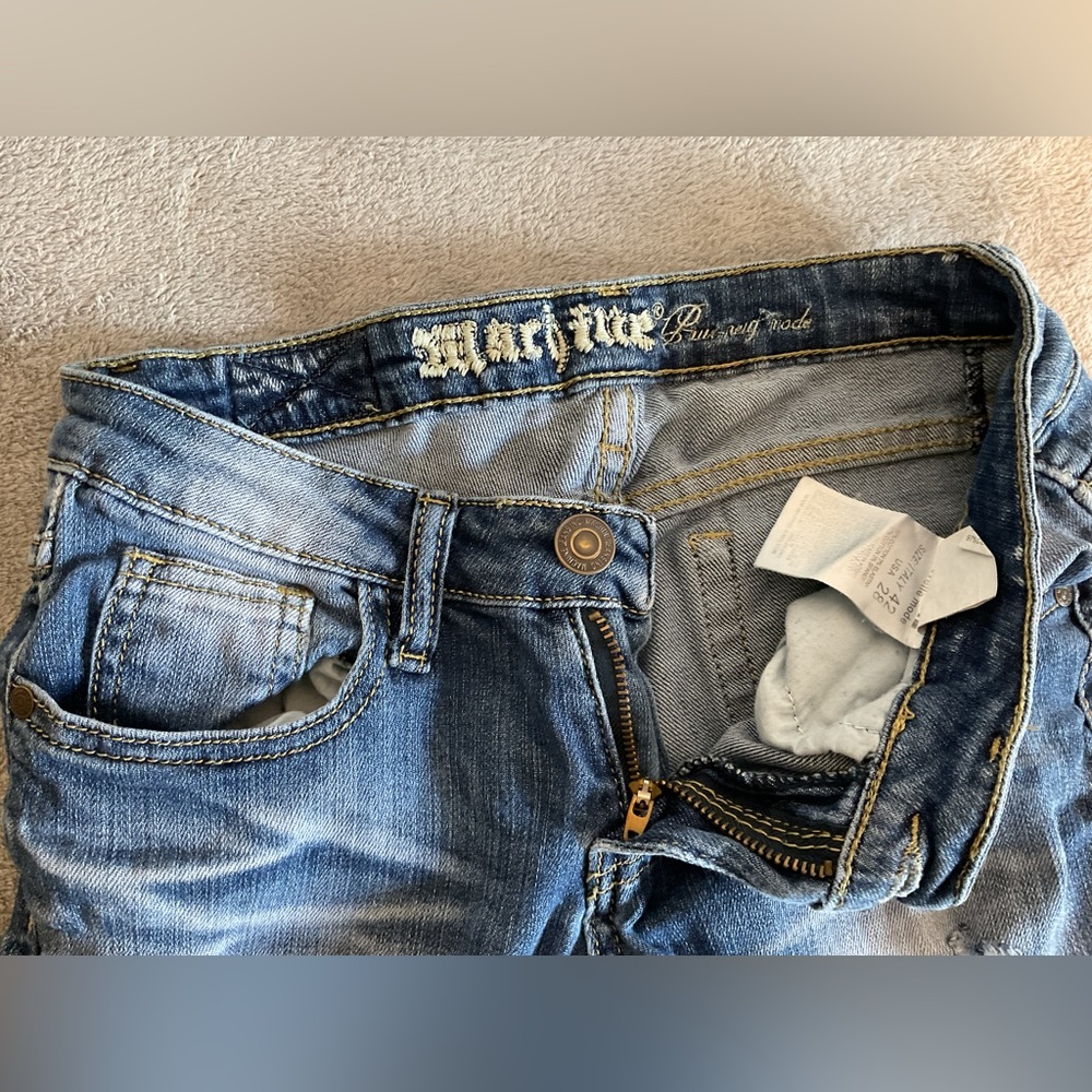 Distress size 5 Machine jeans!
